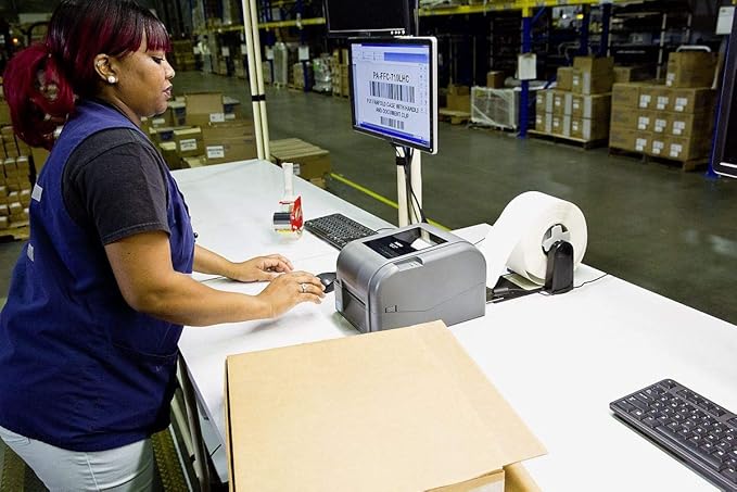 Brother TD-4650TNWB 4-inch Thermal Transfer Desktop Network Barcode and Label Printer for Labels and Barcodes, 203 dpi, 8 IPS, Standard USB 2.0, Serial, Ethernet LAN, Built-in Wi-Fi® and Bluetooth®