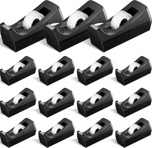 Colarr 15 Pack Desktop Tape Dispenser Non Skid Base Tape Dispensers Desk Tape Dispenser Tape Roll Dispenser for Office Home, Tape Not Included
