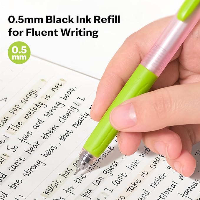 cute Pastel Ballpoint Pens Fine Point Smooth Writing Pens, 0.5mm Black Gel Ink pen, Quick-Dry Retractable with Silicone Grip, 4 Pcs - Morandi Colors for Office, School Supplies & Journaling