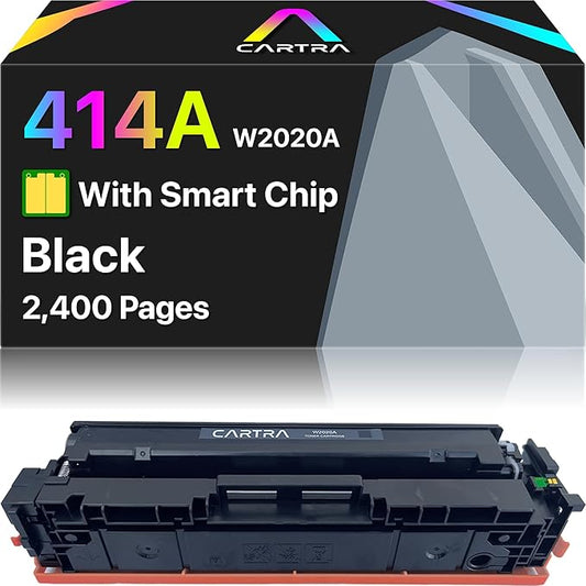 CARTRA 414A Black Toner Cartridge W2020A, Compatible with 414A Toner Cartridges, Works with Color Laser Jet Pro MFP Series Printer