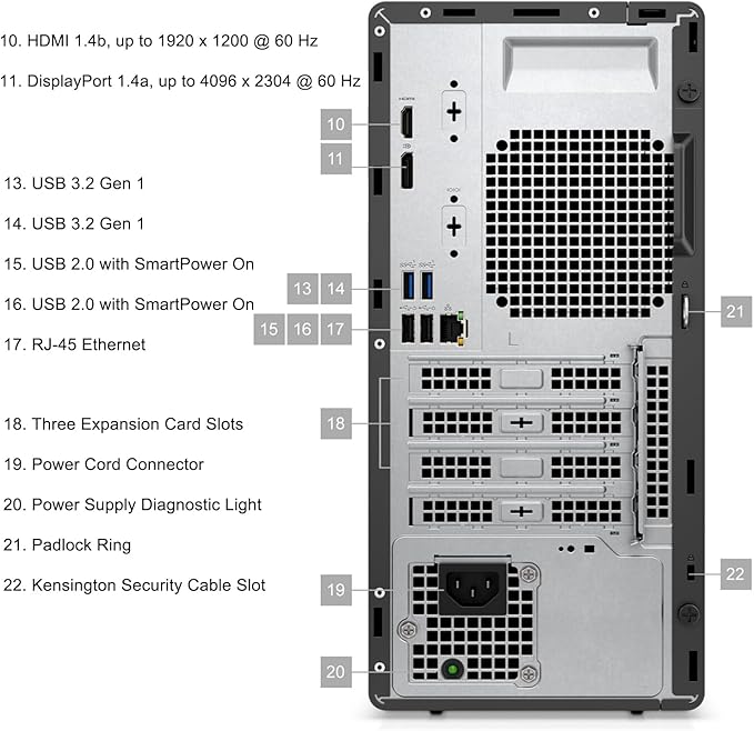 Dell OptiPlex Desktop Computer, 7020 Tower Dekstop PC, 12th Gen Intel 4-Core Processor (Beats Core i7-9700), 32GB DDR5 RAM, 1TB PCIe SSD, DVDRW, WiFi Adapter, RJ-45, Keyboard & Mouse, Windows 11 Pro