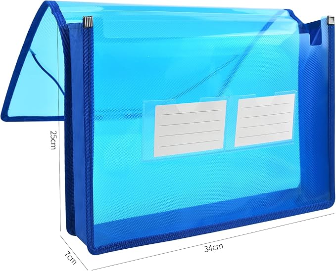 Expanding File Folder Document Organizer r with Flap and Cord Closure, Waterproof Transparent Document Bag, 2.8" Expansion, Letter A4 Expandable File Folder for Home School Office Organization，5 Pack