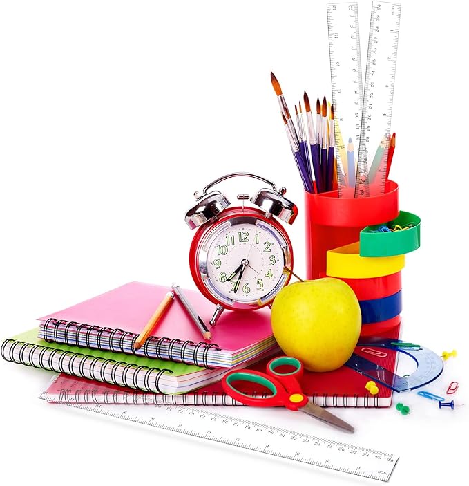 Chuangdi 20 Pieces 12 Inch Rulers Bulk Plastic Colorful Rulers for Kids Student Classroom School Office(Classic,Clear Color)