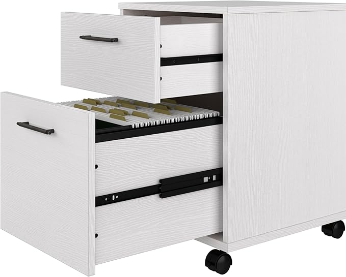 Bush Furniture Key West 2 Drawer Mobile File Cabinet, Rolling File Cabinet for Home Office
