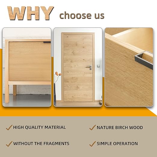 GSCIT Club Birch Edge Banding, 1/2 inch x 100ft roll of Veneer Edge Banding Preglued Flexible, Real Wood Tape Banding