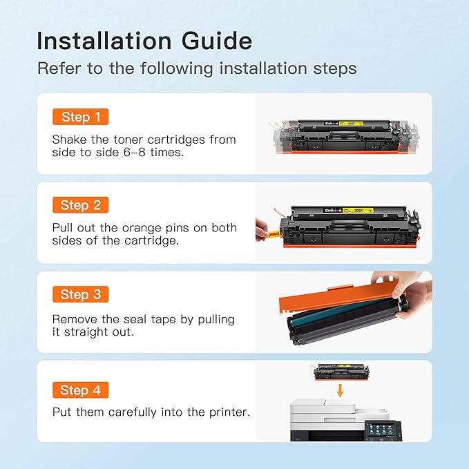 E-Z Ink Compatible 202X High Yield Replacement for HP 202X Toner Cartridges 202A CF500X CF500A with Chip to Use with HP Color Pro MFP M281fdw M281cdw M281fdn M254dw M254 M281 (4-Pack) ﻿