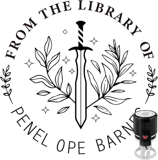 Custom Self-Inking Stamps | Personalized Book Stamp Gift for Book Lovers | 5 Ink Colors (Style14)