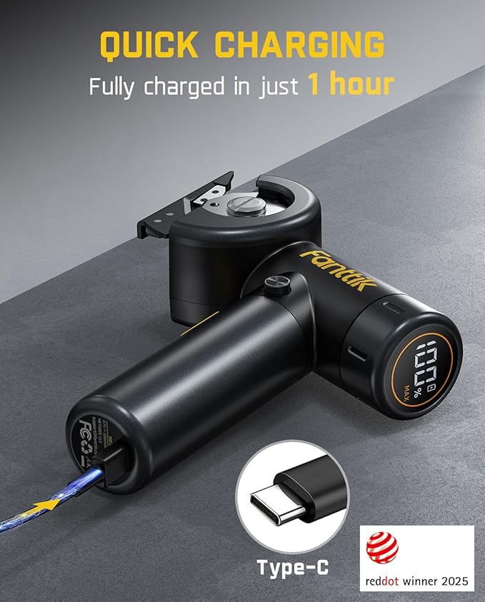 Fanttik C8 Nano Cordless Electric Scissors with LED Display, Rechargeable Cardboard Cutter with 2 Blades, EasySwap Blade Change, LED Light, for Thin Cardboard Carpet Leather - Black