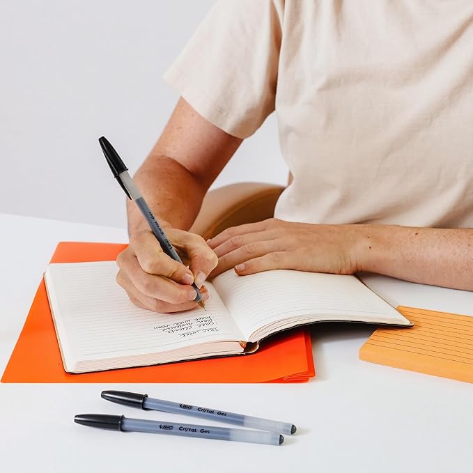 BIC Cristal Gel Pens Medium Point (0.7 mm) Ultra Smooth Long Lasting Writing, Black Gel Pens, 8-Count Visit the Store