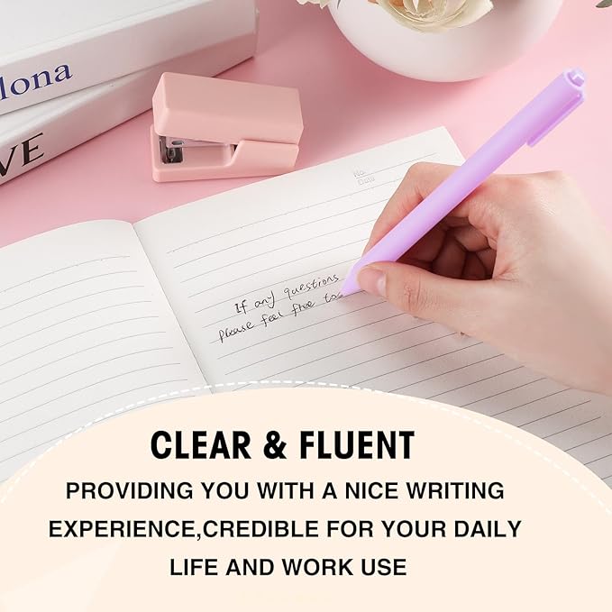 Fulmoon 50 Pcs Ballpoint Pens Bulk Retractable Comfortable Writing Pens Cute Back to School Supplies in Medium Point 1.0 mm for Teacher Student Bridal Shower Baby Shower (Macaron Color)