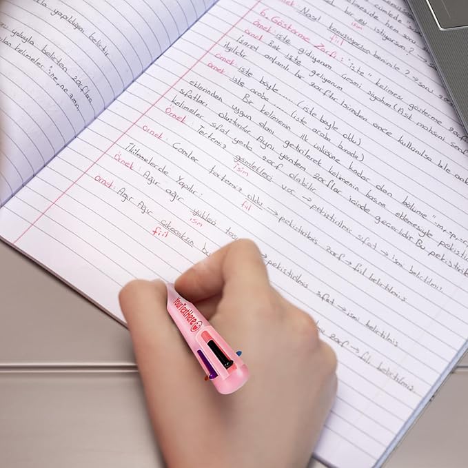 Custom 6-In-1 Multicolor Ballpoint Pen 0.5mm Tip Personalized Pens with Text Logo Name Printed Customized Pens Gift for Businesses School Office Employee Exhibition, 28PCS