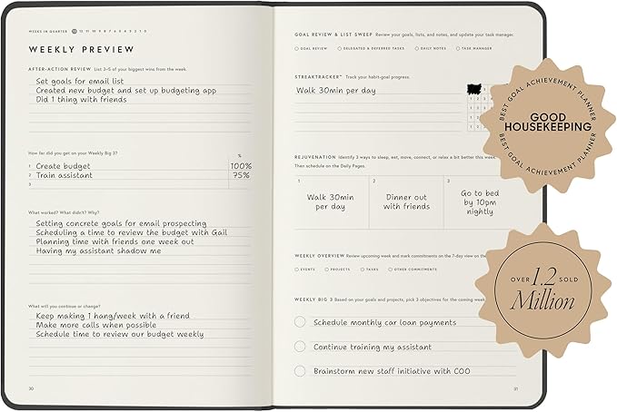 Full Focus Oatmeal Linen Planner by Michael Hyatt - The #1 Daily Planner to Set Annual Goals, Increase Focus, Eliminate Overwhelm, and Achieve Your Biggest Goals - Hardcover