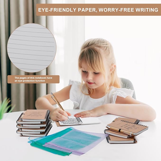 Christian/Encouragement Notebook and Pen Set with Bible Verses,12 Pack Spiral Notebook with Bible Verse Pens and Gift Bags, Prayer Journal, Church Notes,Bible Study Supplies for Church Members