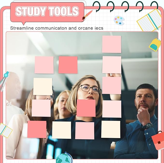 Fainne 60 Pack Sticky Notes Bulk Back to School Supplies Self Stick Note Pads Paper Memo for Office First Day of School Student Teacher Essentials (3x3 Inch,Pink)