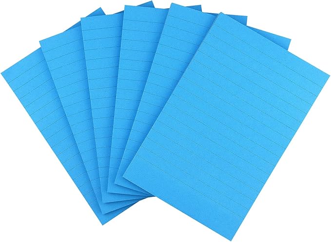 Early Buy 6 Pads Lined Sticky Notes with Lines 4x6 Self-Stick Notes Bright Color Sticky Notes, 45 Sheets/Pad (Blue)