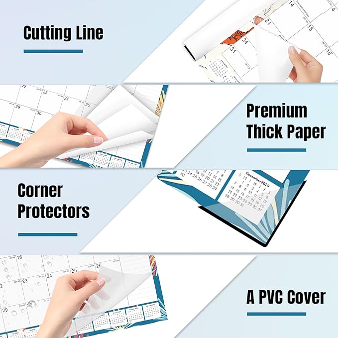 Gannyfer Desk Calendar 2025-2026, Large 22"x17" Monthly Calendar, July 2025 - Dec 2026, 18 Month Yearly Desktop Pad Calendar,Office Supplies Perfect for Home, School or Office(6 Stickers Included)