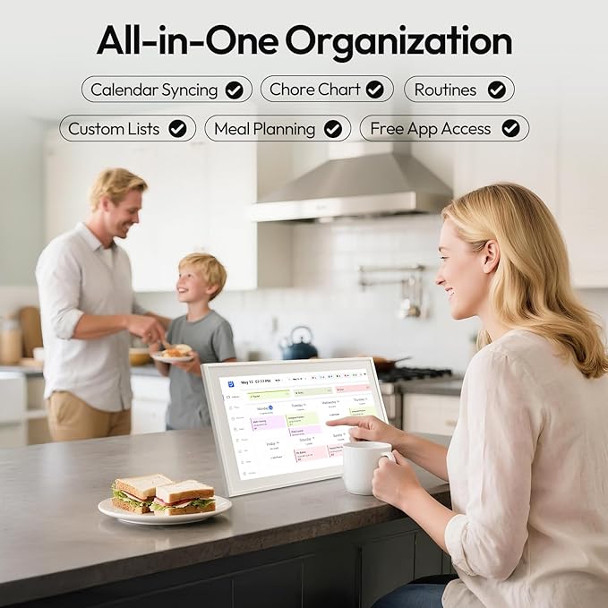 BOCT 21.5'' Digital Calendar Wall - 32GB Memory Touch Screen Chore Chart Smart Calendar,Digital Planner,Auto-Sync,APP Control,Interactive Family Schedules, Gift for Mother