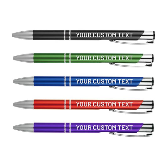 Bulk Personalized Pens Custom Engraved Ballpoint Pens (6 Pens, Red)