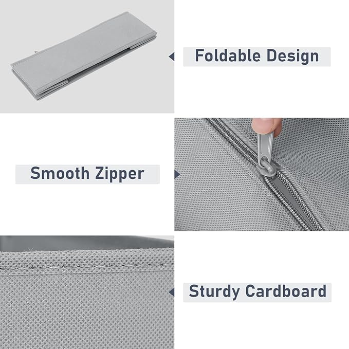 DIMJ Drawer Organizer Clothes - 20 Pack Closet Drawer Organizer Bins for Baby Clothes Storage, Fabric Dresser Organizer for Nursery Bedroom, Foldable Small Drawer Dividers for Underwear Socks