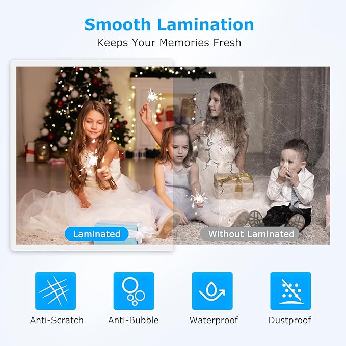 BONSEN A4 Laminator Machine, 9.33-Inch Thermal Laminator with Never Jam Technology, 100 Laminating Sheets, Laminates Photos Cards Documents, 4-in-1 Personal Laminators for Teachers Home Office School