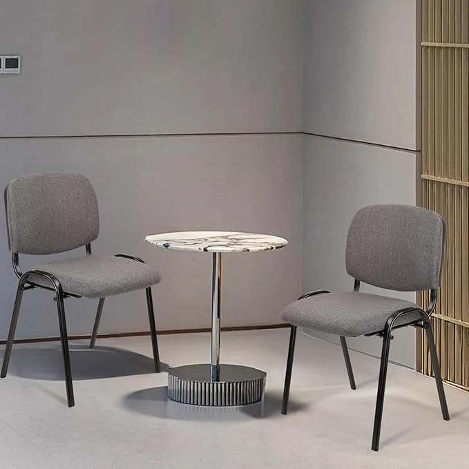 CLATINA Waiting Room Chairs Fabric Stackable Chair Metal Frame with Lumbar Support and Thickened Seat Cushion for Waiting Conference Room Guest Chairs 1 Pack…