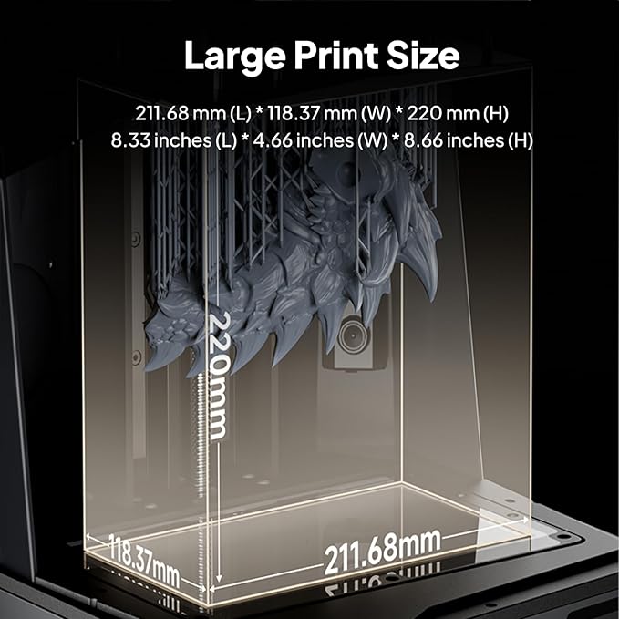 ELEGOO Saturn 4 Ultra 16K Resin 3D Printer MSLA, Smart Tank Heater, High Printing Speed to 150mm/h, AI Camera with Light, Built-in Wi-Fi, Large Print Size 211.68×118.37×220mm³
