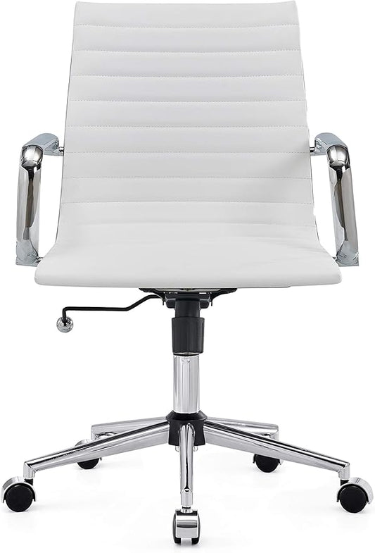 Chair, Desk Computer Chair ，with Armrests ，Ergonomic Office Chair for Home and Office, 17.32 x 22.83 x 35.43 inches, Multiple Colors (White)
