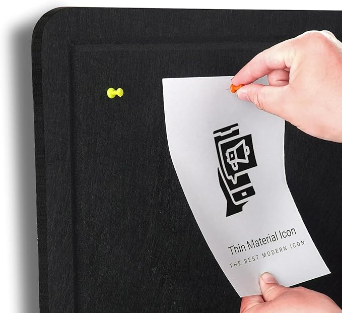 Extra Large Bulletin Board, 96 X 48 inches Cork Board with 30 Pushpin, 8' x 4' Felt Cork Board Notice Pin Board, Self-Adhesive Vision Board Mood Board Foldable Photo Board for Wall - Black