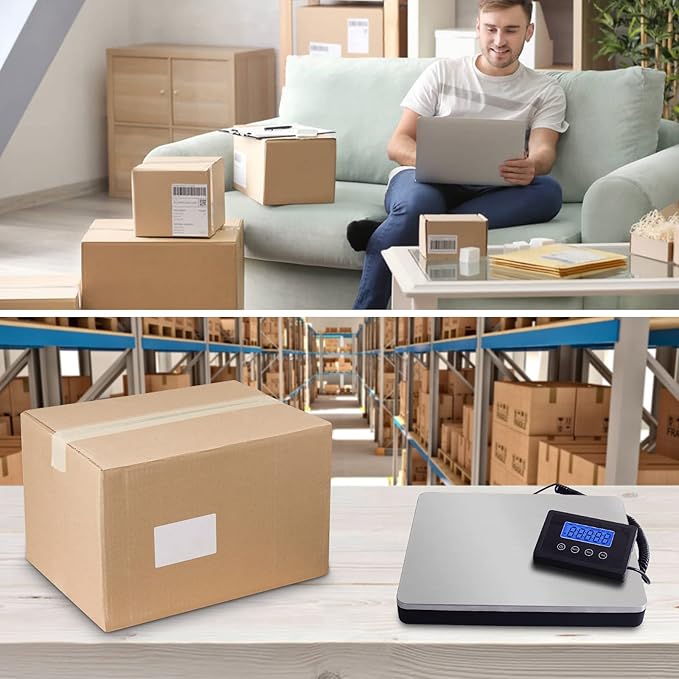 Fuzion Shipping Scale for Packages Small Business - 440lb x 0.1lb Digital Postal Scale for Packages, Shipping Package Scale, Postage Scale, Postal Scale, Luggage Scale