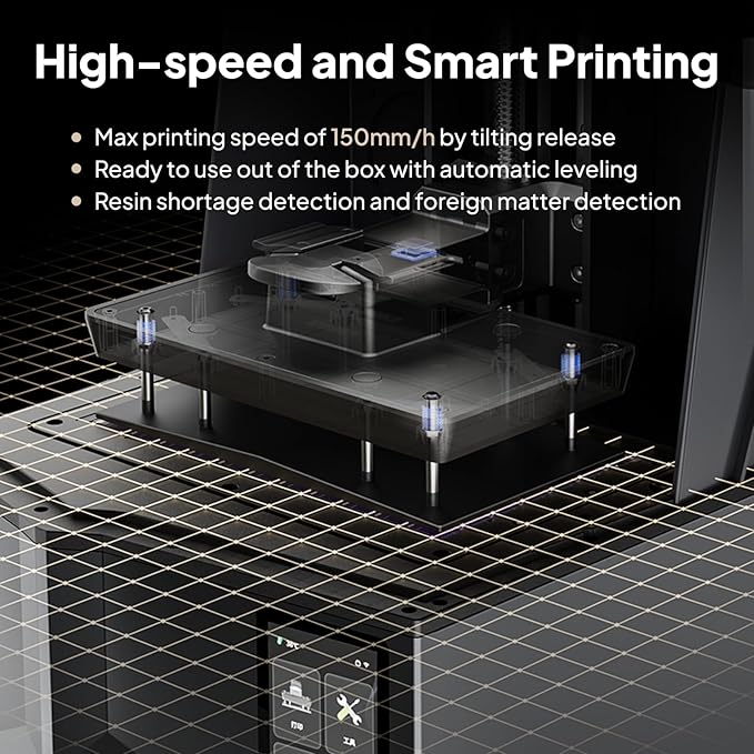 ELEGOO Saturn 4 Ultra 16K Resin 3D Printer MSLA, Smart Tank Heater, High Printing Speed to 150mm/h, AI Camera with Light, Built-in Wi-Fi, Large Print Size 211.68×118.37×220mm³