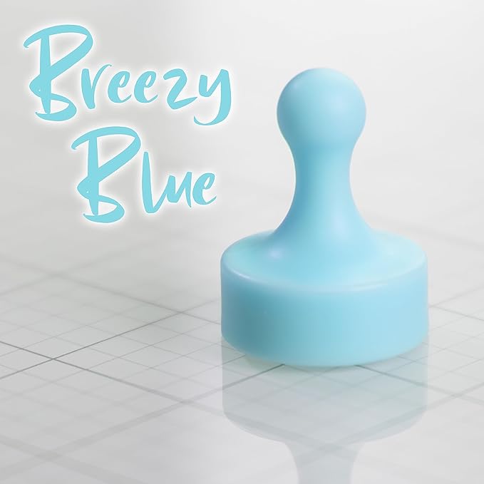 GLASSBOARD STUDIO Powerful Neodymium Magnets, Pawn-Shaped - Strong Fridge/Refrigerator and Whiteboard Magnet, Ideal for Office, Kitchen, Crafts - Rare Earth, Heavy Duty (3, Breezy Blue)