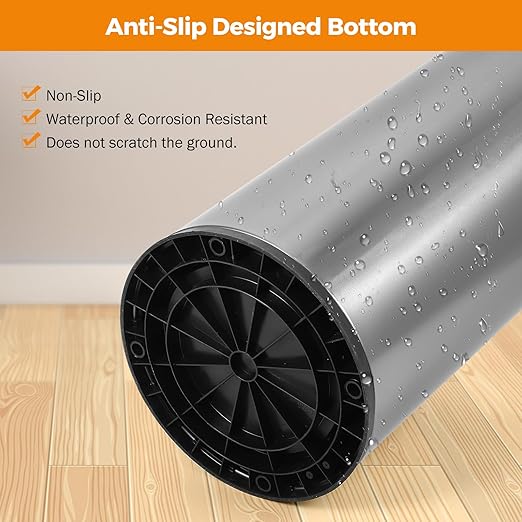 BEAMNOVA 16.5 Gallon Trash Can Open Top Outdoor Indoor Commercial Stainless Steel Industrial Waste Basket Container, Gray Large Garbage Enclosure with Lid