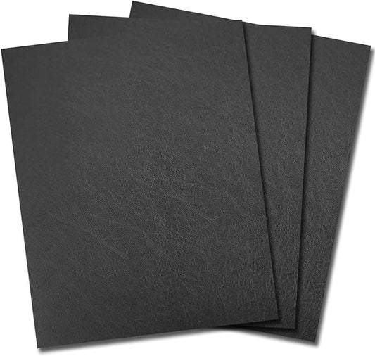 Binditek 100 Pack 16 Mil Leather-Textured Heavyduty Polycovers, Plastic Binding Presentation Covers, Letter Size, 8-1/2 x 11", Square Corners, Un-Punched, Black