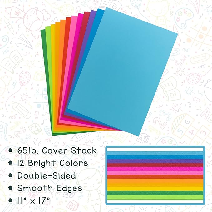 Hygloss Dark Orange Bright Colored Cardstock - 11x17-Inch, 50 Sheets, 65 lb/ 176 gsm, Fade-Resistant, Acid-Free Color Card Stock Paper