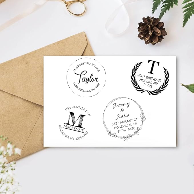 Custom Stamp Self Inking Return Address Stamp, Personalized Stamp with Text Logo | Business Logo Stamp | Address Stamp | Wedding Stamp