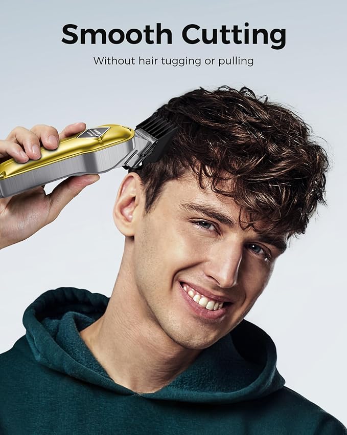 GLAKER Hair Clippers for Men Professional - Cordless Clippers and Trimmers Set, Complete Barber Kit for Hair Trimming & Beard Grooming, Mens Haircutting Kits for Blending & Fade Cuts (Gold)