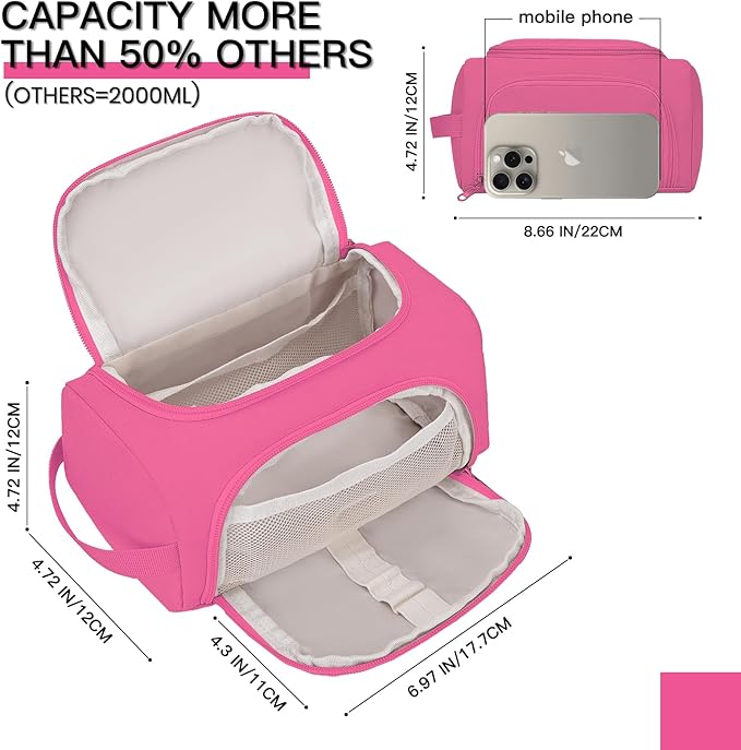 Hsmihair Large Pencil Pouch,Pencil Case Aesthetic,Zipper Pencil Box for Girls Back to School Supplies Emergency Bag Makeup Bag (Deep Pink)