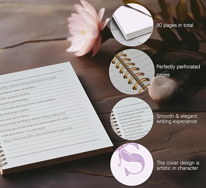 foedor Coquette Trendy Preppy Purple Bow Spiral Notebook,Initial S Journal Personalized Teen Girl Gifts,Monogrammed Gifts for Women Teen Girl,College Ruled Hardcover Spiral Notebook(purple)