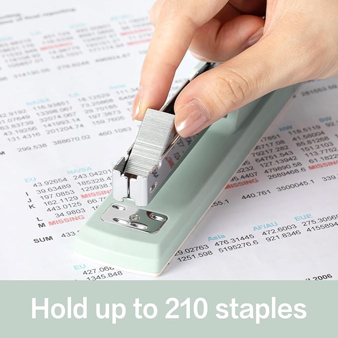 Deli Desktop Office Stapler - 25 Sheet Capacity, Includes 1000 Staples, Staple Remover, Green