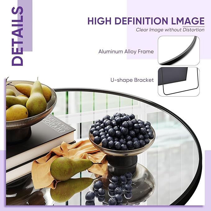 Full Length Mirror, 72"x44" Oversized Floor Mirror Freestanding, Full Body Mirror Floor Standing Mirrors with Stand, Hanging Mounted Mirrors for Bedroom Living Room, Black, Arched Style