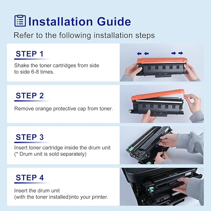 Compatible TN830XL Toner Replacement for Brother TN830XL TN830 XL Toner use with HL-L2460DW HL-L2405W HL-L2480DW HL-L2400D MFC-L2820DW MFC-L2820DW XL DCP-L2640DW Printer (2 Pack Black)