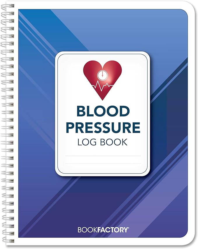 BookFactory Blood Pressure Log Book/Blood Pressure Monitoring Logbook/Personal Medical Tracking Notebook - 104 Pages, 8.5” x 11”, Wire-O (LOG-104-7CW-PP(Blood-Pressure))