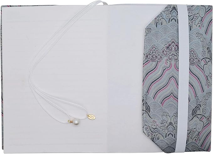 BLBMH A5 Book Covers with Bookmarks Adjustable Fabric Paperbacks Book Cover for Privacy Hardcover Softcover Novels Notebook Protector Fit for 5.5x8.3 inch - Chinese Grey