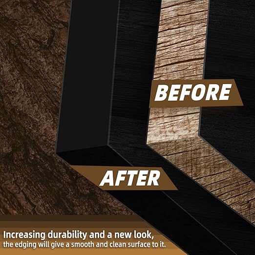 GSCIT Club Black Edge Banding, 3/4 inch x 10ft Melamine Edge Banding with Hot Melt Adhesive Preglued Cabinet Edge Banding Flexible Black Veneer Edging