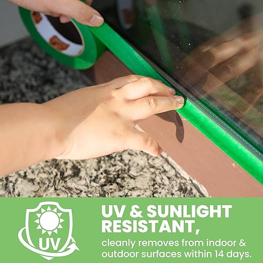 Green Painters Tape Multi-Surface Masking Tape 0.94 inch x 60 Yard, Indoor and Outdoor Painting Tape, Residue Free Easy Removal with Sharp Lines, Paint Tape for Walls, Auto, Home, 36Rolls