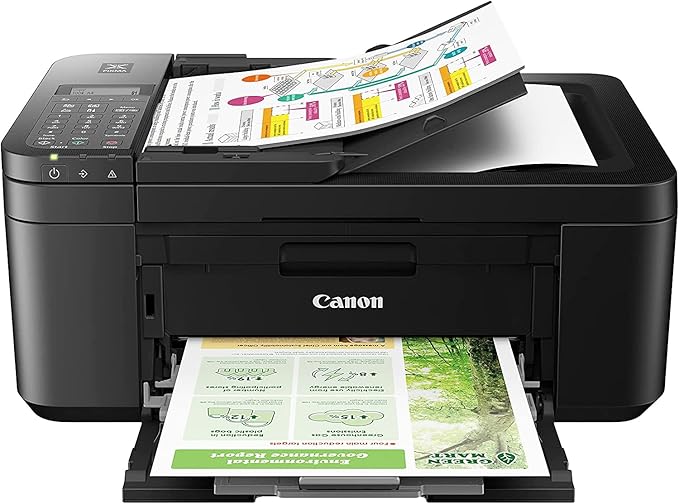 Canon PIXMA TR4720 All-in-One Wireless Printer with Auto Document Feeder, Mobile Printing, Copy, Fax and Scanner Black 5074C002 Bundle with DGE USB Connection Cable + Small Business Software Kit