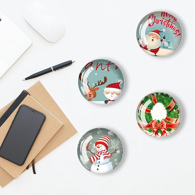 Christmas Refrigerator Magnets 12Pcs Glass Strong Magnetic Refrigerator Magnet Fridge Sticker,Crystal Fridge Magnets Decoration for Crafts,Strong Fridge Magnets for Kitchen, School