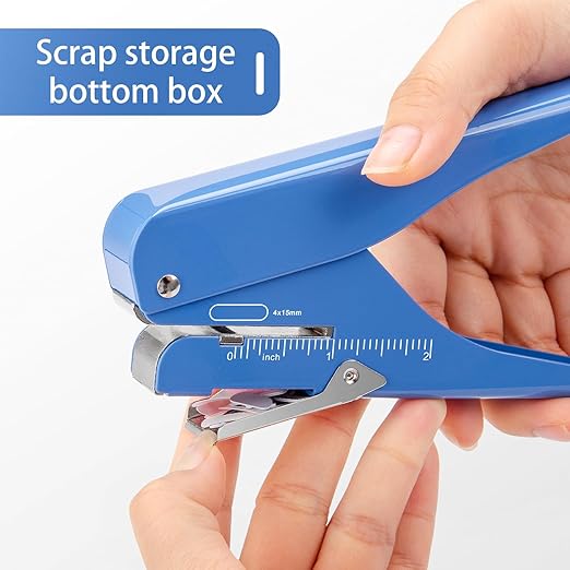 Handheld Badge Slot Hole Punch: Imlike Card Punch with Garbage Collector, Slot Puncher for PVC ID Card, Business Card, Name Tag and Luggage tag, 19/32" x 5/32" Hole, All Metal Construction