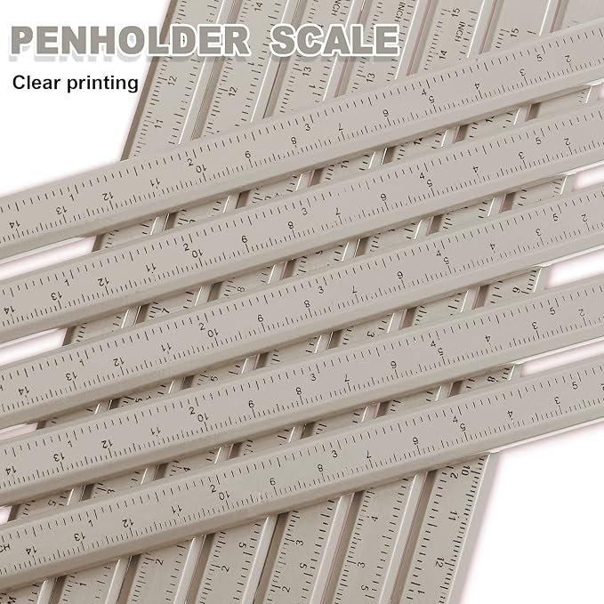 Honoson 200 Pcs Flat Construction Pencils with Printed Ruler Wood Graphite 2 Pcs Carpenter Pencil Sharpener for Woodworking Marking Tool(White)