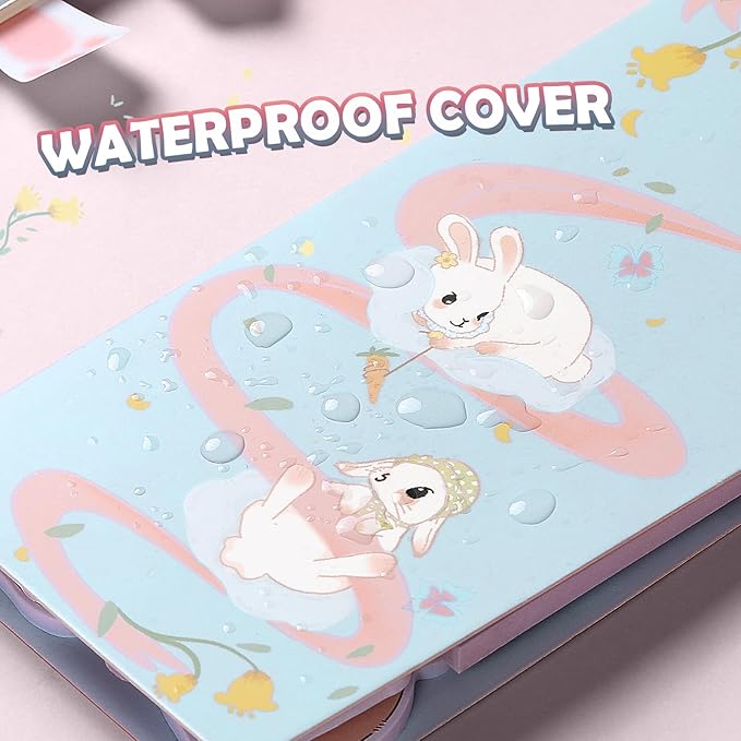 Hommie Cute Sticky Notes Set, Sticky Notes Set Planner Dividers, Easter Bunny Self-Stick Memo Pads with Animal Divider Tabs, Bundle Writing Designs for Office, School, Easter Party Supplies